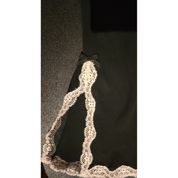 Victoria's Secret Sz Large Black Blush Pink Lace Lingerie Slip Sheer Nightgown - Picture 13 of 16